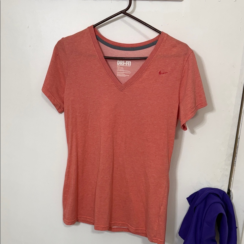 Nike Women's V-Neck Dri-FIT Tee - Coral